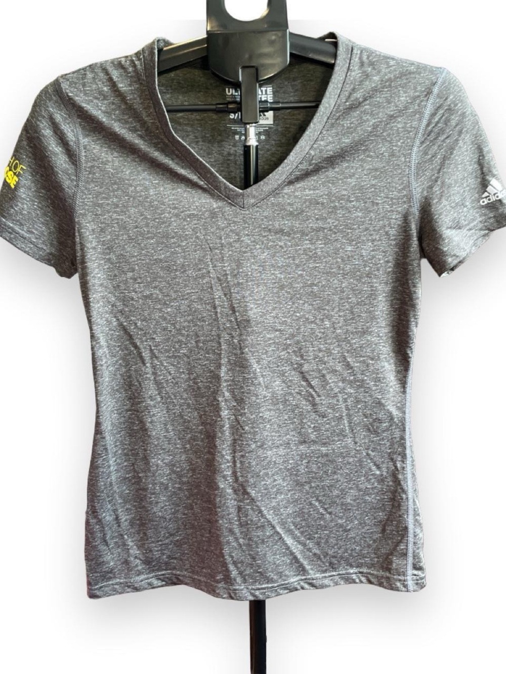 adidas Women’s Gray Heather V-Neck Short Sleeve Tee